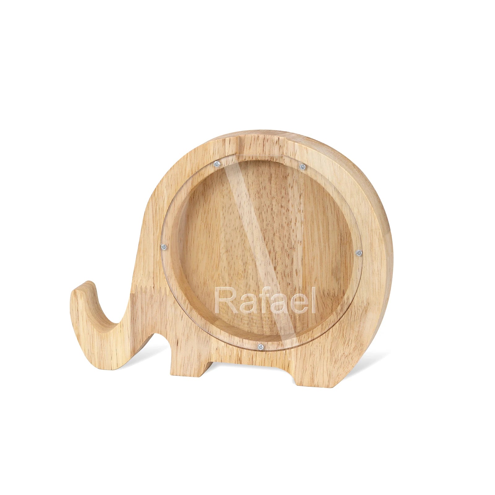 Elephant - Personalised Name Wooden Piggy Bank - Custom Animal & Dinosaur Designs from Baby Stork