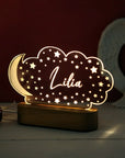 Personalised Name Acrylic Night Light - 12 Fun Designs