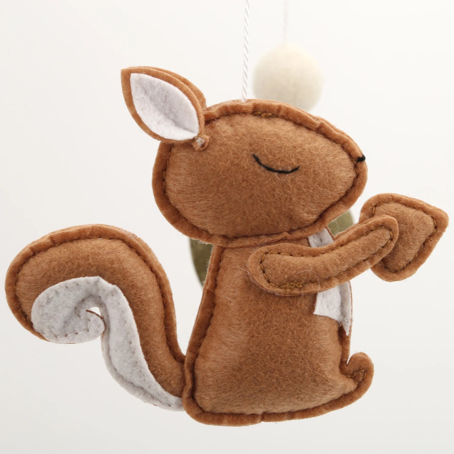 Woodland Baby Mobile – Forest Animal Crib Mobile with Squirrel, Owl &amp; Deer - Squirrel Close up