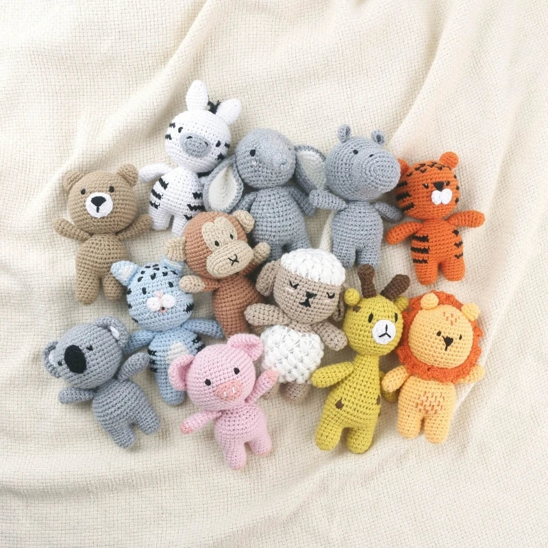 Handmade Crochet Animal Plush Rattle - 12 Adorable Designs