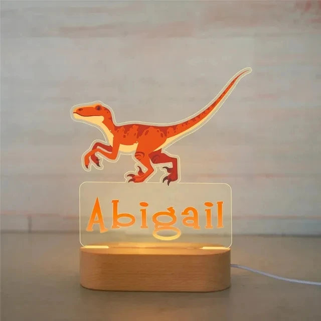 Baby Stork kids Personalised Dinosaur Night Light!