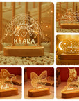 Personalised Name Acrylic Night Light - 12 Fun Designs