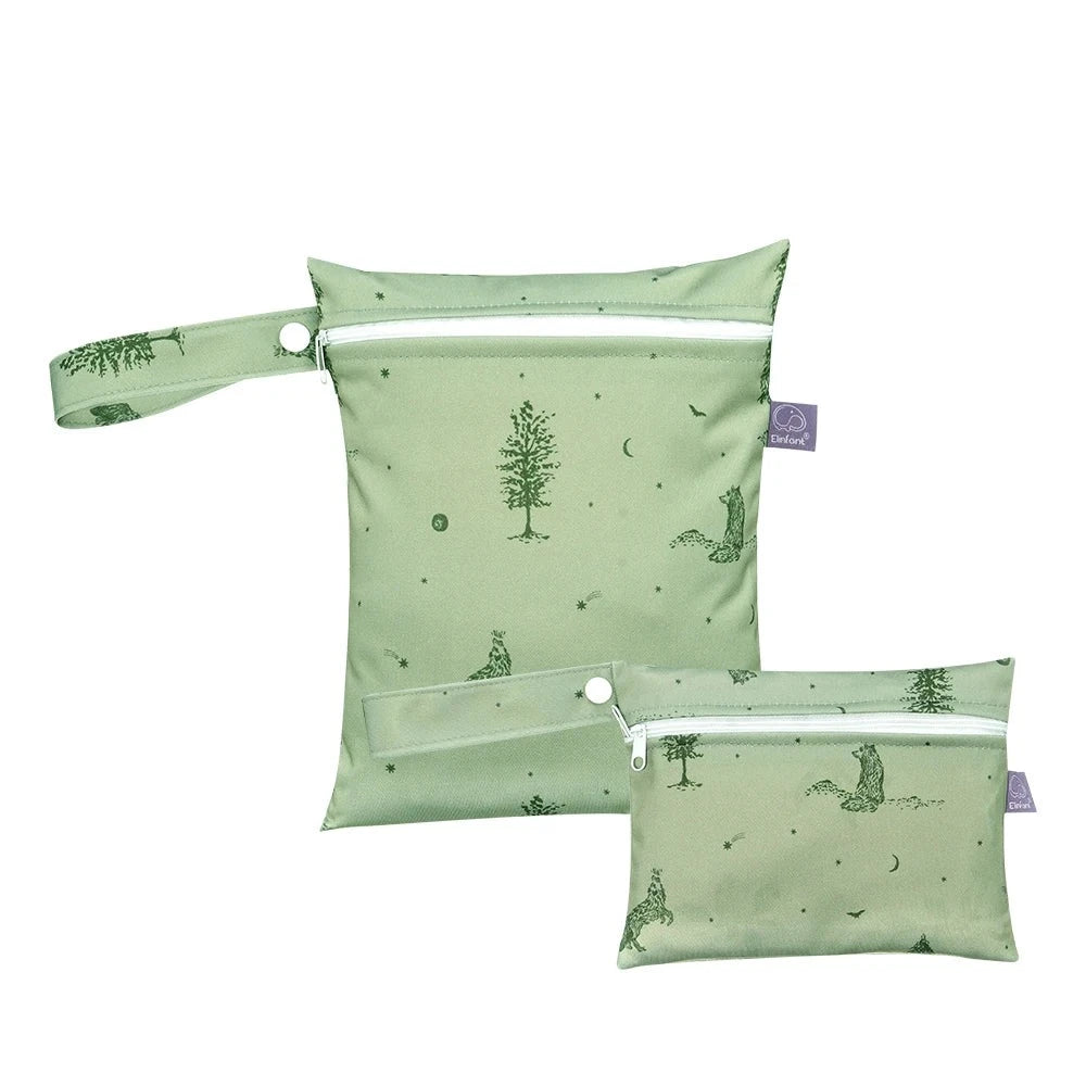 Tree green 2pcs Cute Travel Wet Dry Bag Set - Waterproof &amp; Portable for Beach, Pool, Nappies, and more