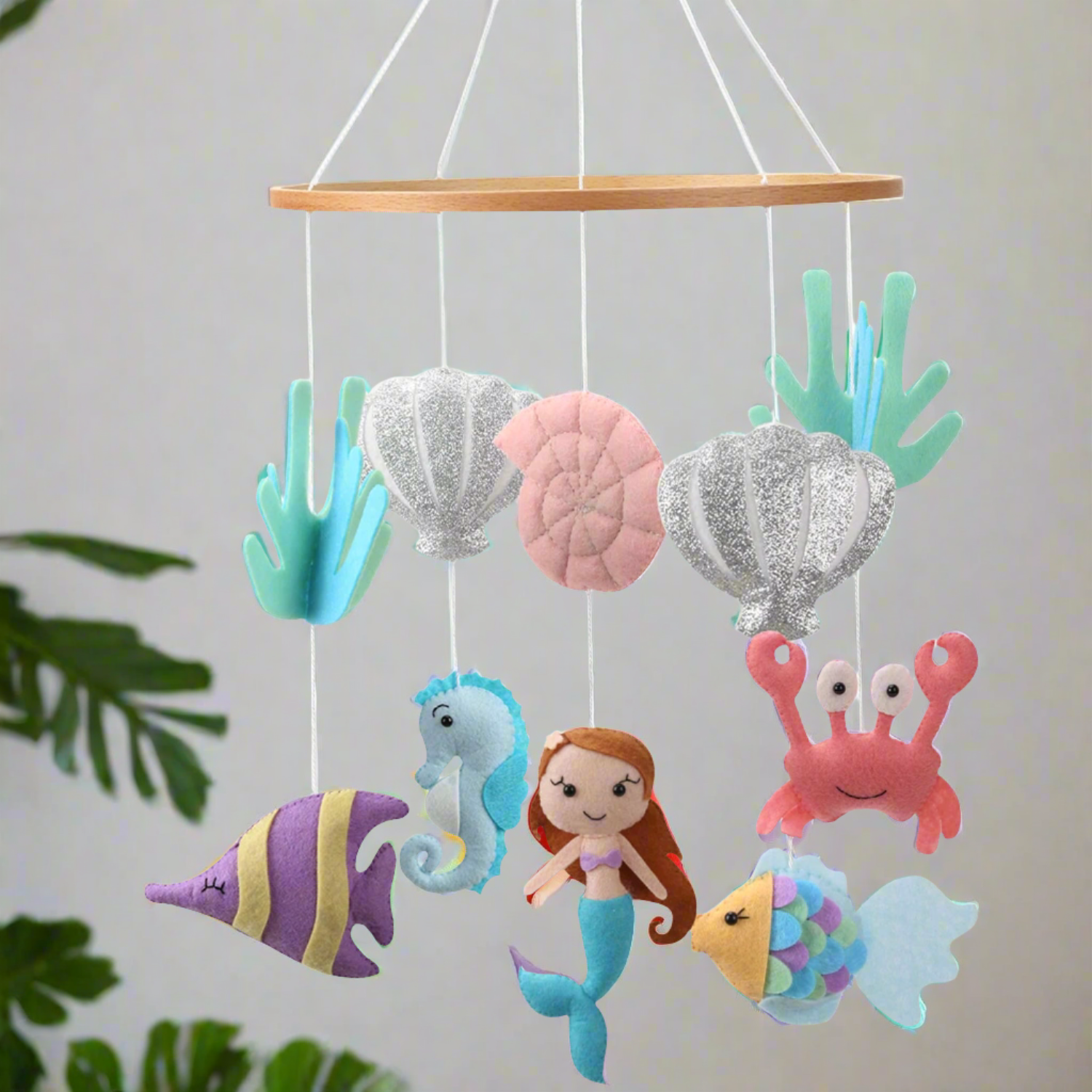 My Little Mermaid Baby Mobile - Under the Sea Musical Mobile Ocean Animals Cot Mobile