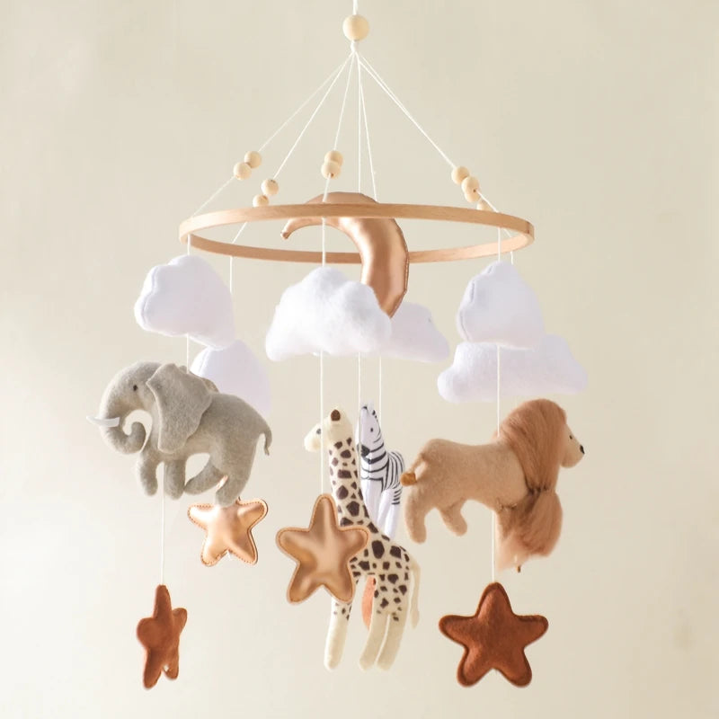 Nursery Mobile Elephant, Lion, giraffe, zebra on safari