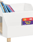 Kids Storage Bookcase | 3-Compartment White Shelf for Books & Toys