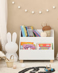 Kids Storage Bookcase | 3-Compartment White Shelf for Books & Toys