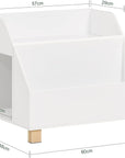 Kids Storage Bookcase | 3-Compartment White Shelf for Books & Toys