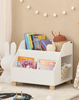 Kids Storage Bookcase | 3-Compartment White Shelf for Books & Toys