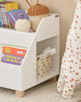 Kids Storage Bookcase | 3-Compartment White Shelf for Books & Toys