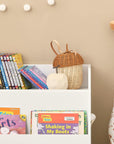 Kids Storage Bookcase | 3-Compartment White Shelf for Books & Toys