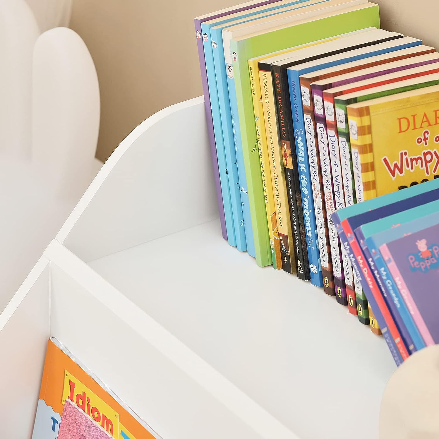 Kids Storage Bookcase | 3-Compartment White Shelf for Books &amp; Toys