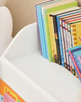 Kids Storage Bookcase | 3-Compartment White Shelf for Books & Toys