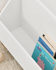 Kids Storage Bookcase | 3-Compartment White Shelf for Books & Toys