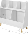 Children's Shelving Unit | 5-Compartment Bookcase for Books & Toys