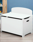 Children Deluxe Toy Box | Wooden Kids Storage Chest in White