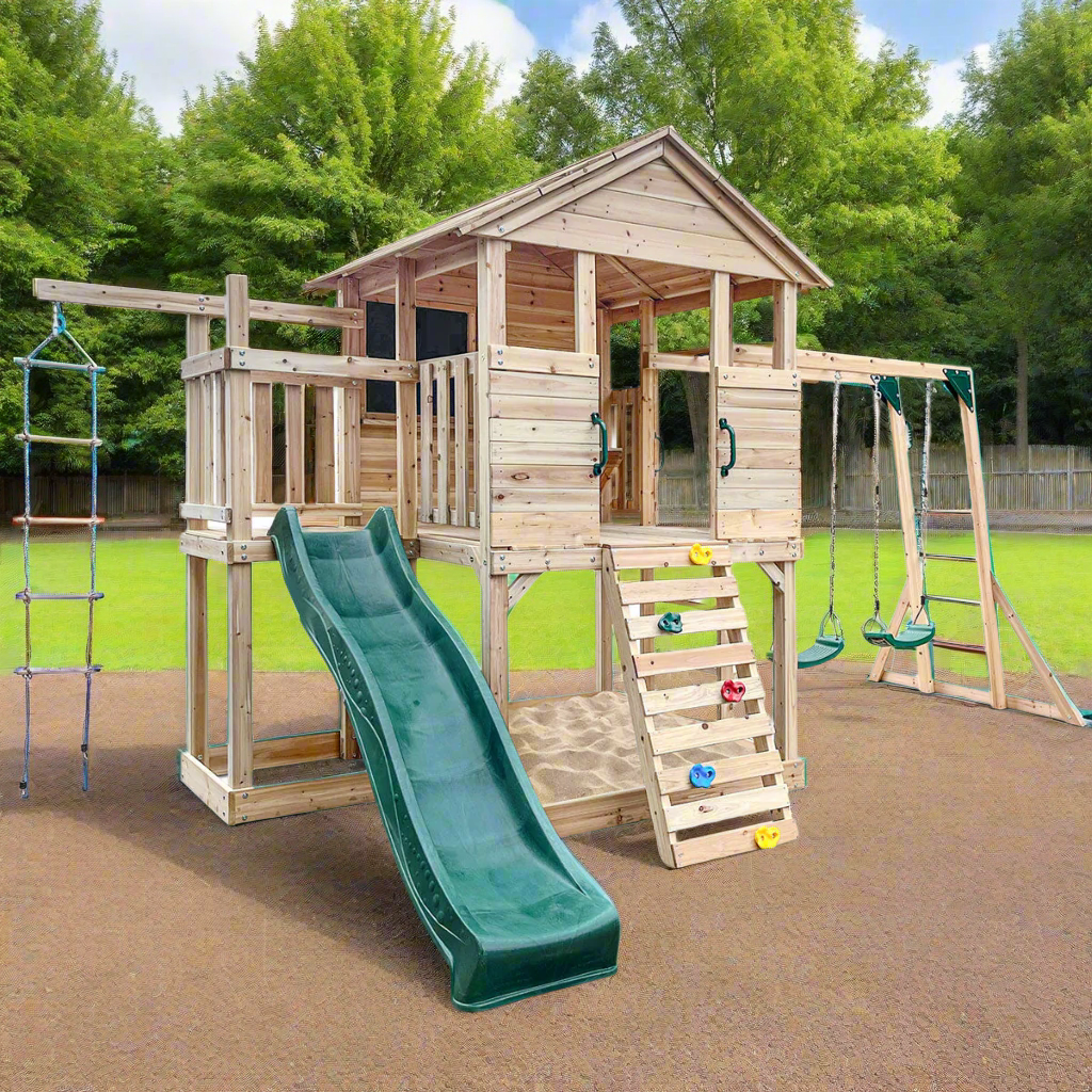 Lifespan Kids Kingston Cubby House with 2.2m Green Slide