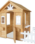 Lifespan Kids Teddy V2 Cubby House - Natural Wood | White Picket Fence & Mailbox