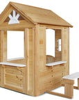 Lifespan Kids Teddy V2 Cubby House - Natural Wood | White Picket Fence & Mailbox