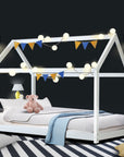 Artiss Bed Frame Wooden Kids House Frame - White CASA | Elegant & Safe Design