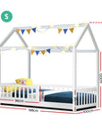 Artiss Bed Frame Wooden Kids House Rock Frame - White | Stylish & Safe Design