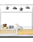 Artiss Bed Frame Wooden Kids House Rock Frame - White | Stylish & Safe Design