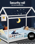 Artiss Bed Frame Wooden Kids House Rock Frame - White | Stylish & Safe Design