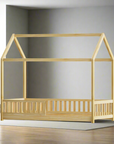 Artiss Bed Frame Wooden Kids House Rock Frame - Wood | Stylish & Safe Design