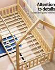 Artiss Bed Frame Wooden Kids House Rock Frame - Wood | Stylish & Safe Design