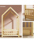 Artiss Bed Frame Wooden Kids House Rock Frame - Wood | Stylish & Safe Design