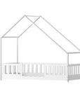 Artiss Bed Frame Wooden Kids House Single Frame - White PAVO