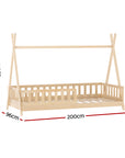 Artiss Bed Frame Wooden Kids House Frame - French Oak PUAH | Safe & Stylish Design