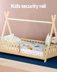 Artiss Bed Frame Wooden Kids House Frame - French Oak PUAH | Safe & Stylish Design