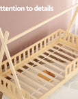 Artiss Bed Frame Wooden Kids House Frame - French Oak PUAH | Safe & Stylish Design