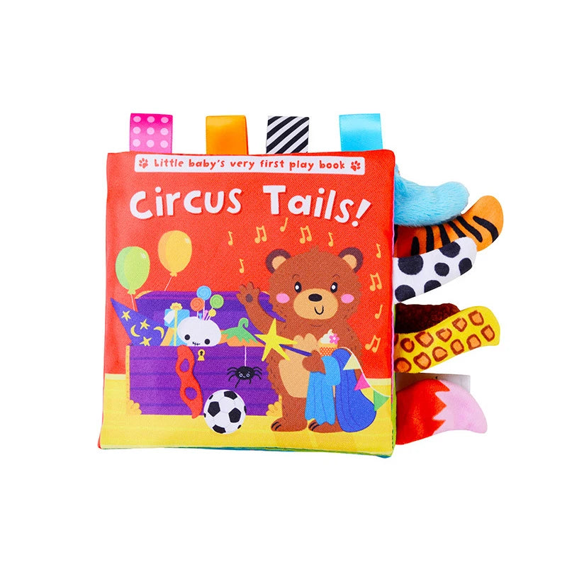 Animal Tails Cloth Educational Book for Babies Books Baby Stork Circus Animals 