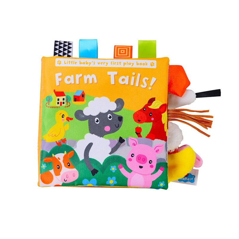 Animal Tails Cloth Educational Book for Babies Books Baby Stork Farm Animals 