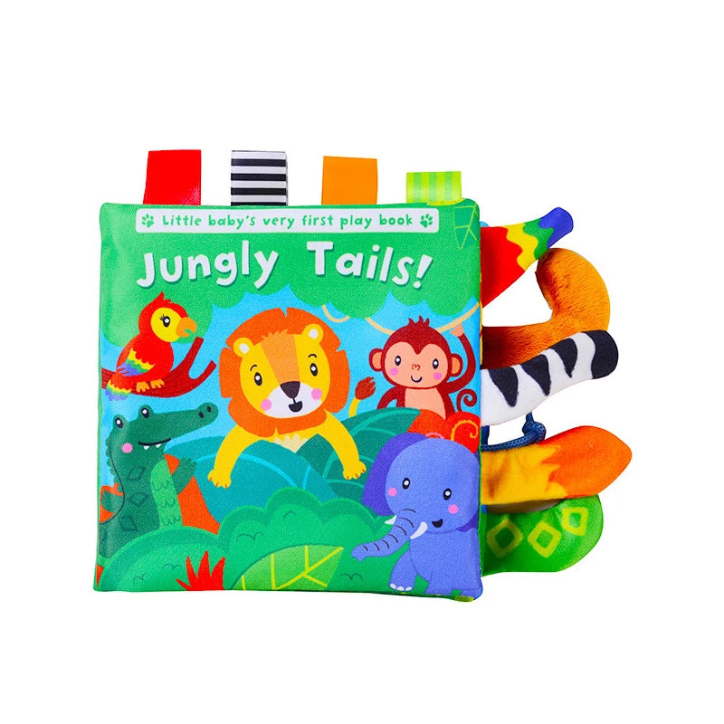 Animal Tails Cloth Educational Book for Babies Books Baby Stork Jungle Animals 