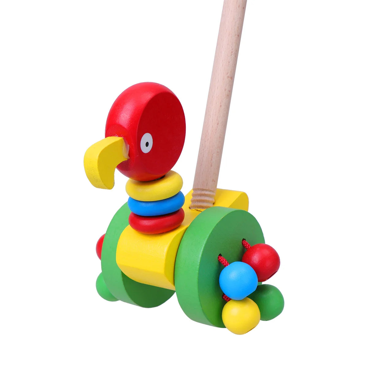 Animal Wooden Push Along Toy Walker for Toddlers Push & Pull Toys Baby Stork Parrot 