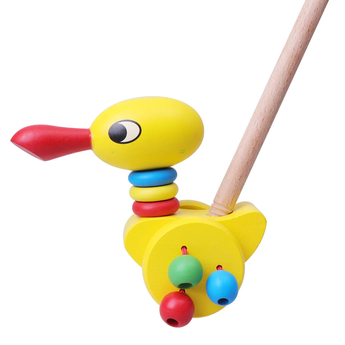 Animal Wooden Push Along Toy Walker for Toddlers Push & Pull Toys Baby Stork Pointed Mouth Duck 