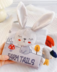 Baby Soft Crinkle Book with Plush Toy Tails - Animal Adventures Baby Stork 