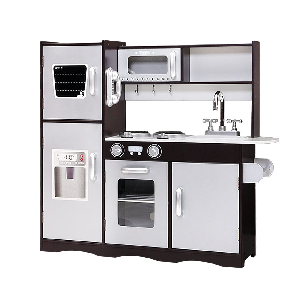 Black & Grey Gourmet Paradise: Wooden Kitchen Play Set for Budding Chefs Baby & Kids > Toys Keezi 