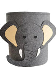 Charming Nordic-Inspired Felt Animal Toy Storage Basket Baby Stork Elephant 