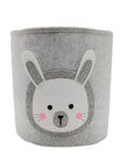 Charming Nordic-Inspired Felt Animal Toy Storage Basket Baby Stork Rabbit 