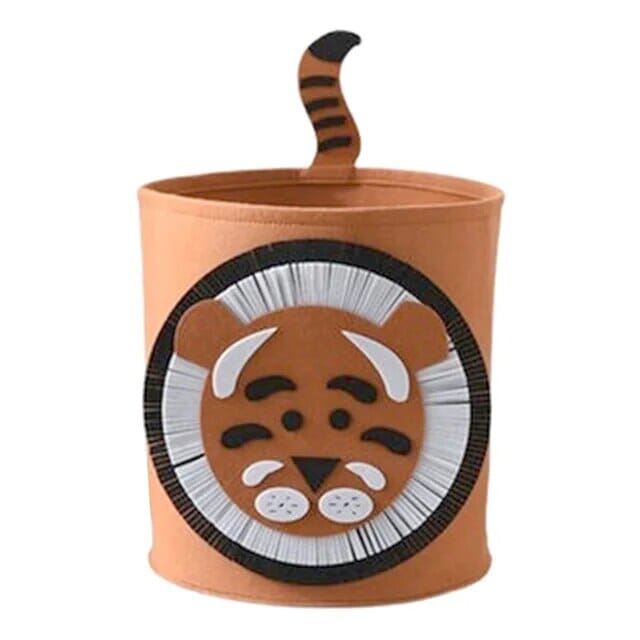 Charming Nordic-Inspired Felt Animal Toy Storage Basket Baby Stork Tiger 