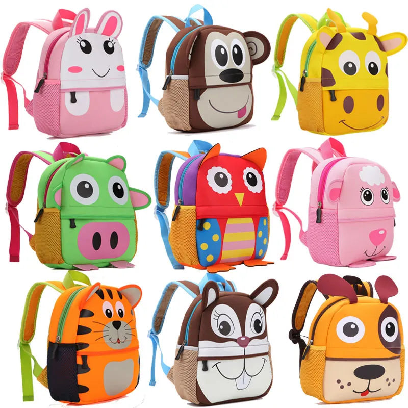Children's Cartoon Animal Backpacks for Boys and Girls | Kids School Bags for 2-5 Years Kid's Bag Baby Stork 