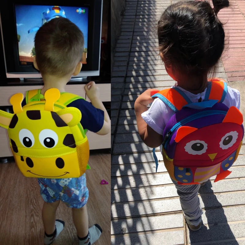 Children's Cartoon Animal Backpacks for Boys and Girls | Kids School Bags for 2-5 Years Kid's Bag Baby Stork 