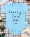 Coming Soon 2024 Announcement Onesie - Fun Newborn Onesie in 5 Colours Baby & Toddler Clothing Accessories Baby Stork Blue 0-3 Months 