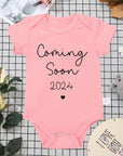 Coming Soon 2024 Announcement Onesie - Fun Newborn Onesie in 5 Colours Baby & Toddler Clothing Accessories Baby Stork Pink 0-3 Months 