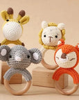 Crochet Rattles Rattles Elephant Lion Fox Giraffe Baby Stork 