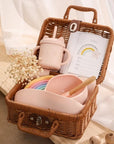 Elegant Vintage-Inspired Baby Gifting Basket Set in Pink Baby Gift Sets Storkke 